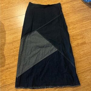 Vintage Liz Claiborne patchwork denim midi skirt